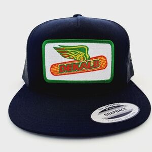 Dekalb Flat Bill Trucker Mesh Snapback Hat Cap Embroidered Patch